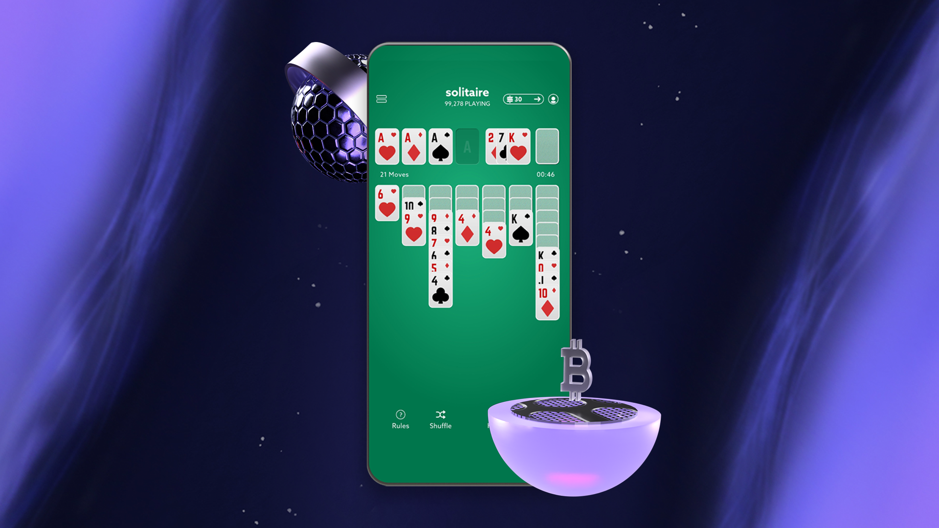 Play Solitaire for Bitcoin.